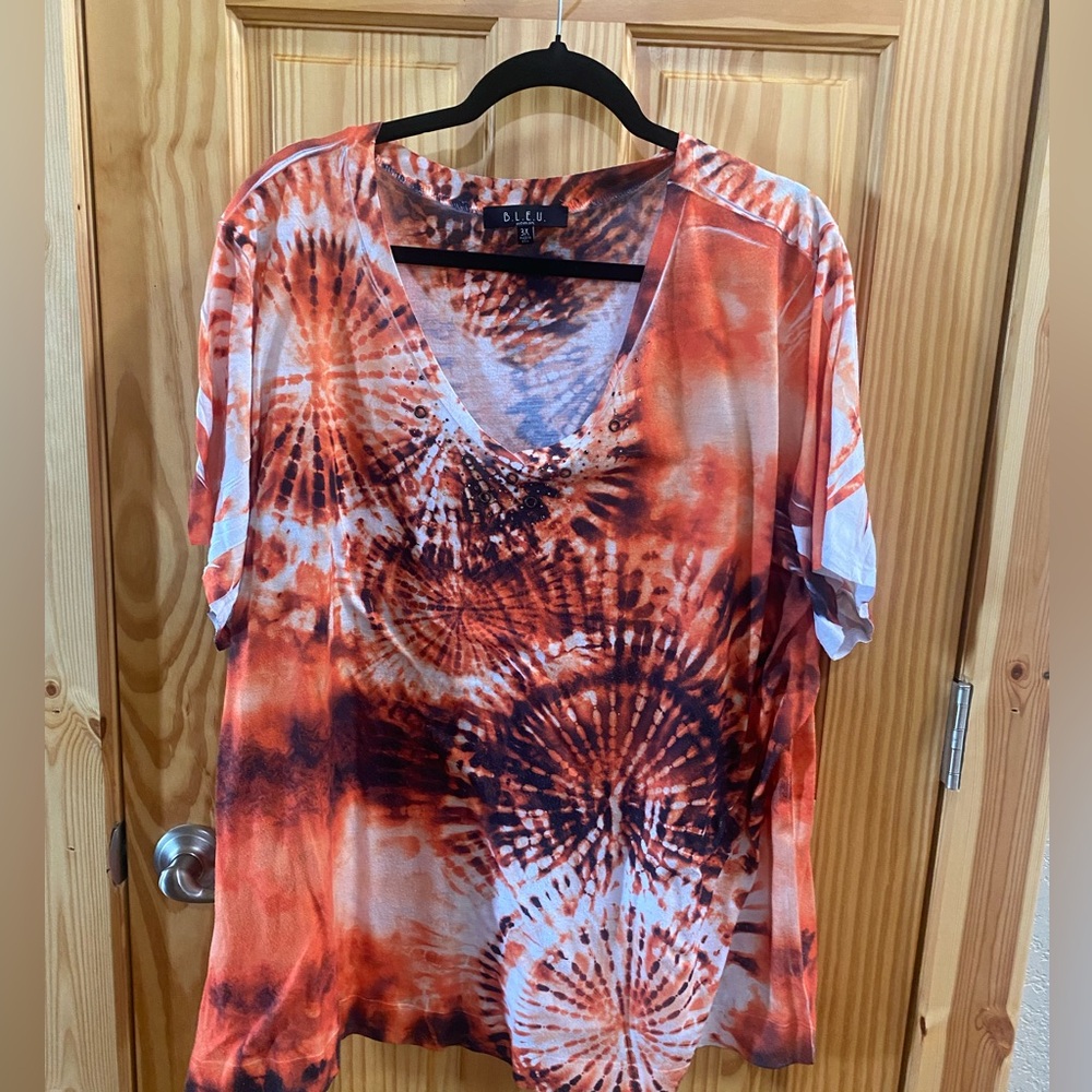 B.L.E.U. Tie dye with rhinestones embellishment